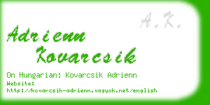 adrienn kovarcsik business card